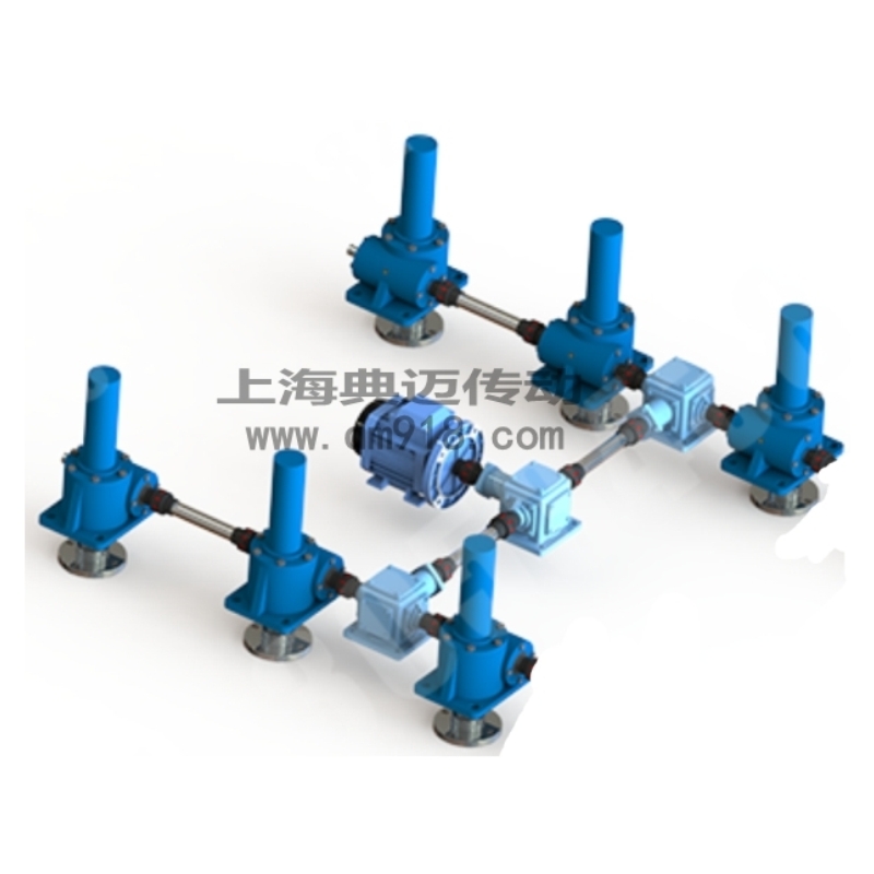 Six sets of linked screw jack lift platform